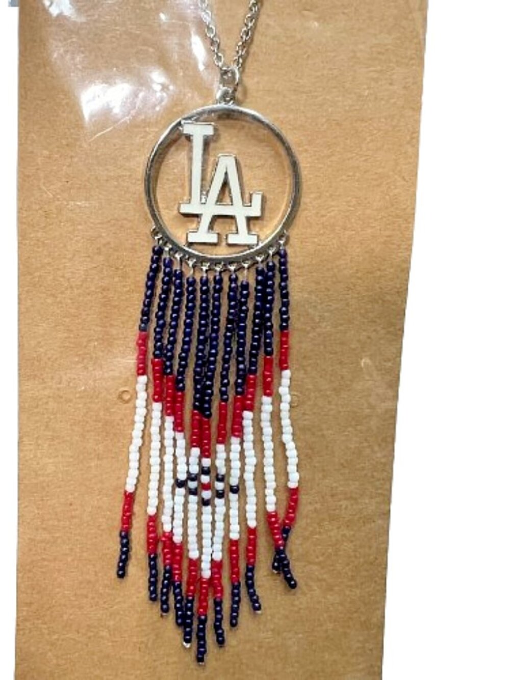 Los Angeles Dodgers Necklace  18" Dream Catcher Style Pendant MLB Official